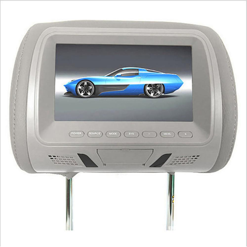Universal 7 "nakkestøtte monitor bil bil  mp4 mp5 afspiller bag nakkestøtte hd digital skærm display bil nakkestøtte dvd afspiller: Grå