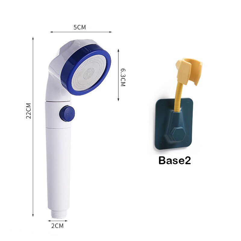 Bedroom High-pressure Shower Set Household Spout Nozzle Water Heater Shower Head Stainless Steel Shower Hose and Base: Shower Head-Base2