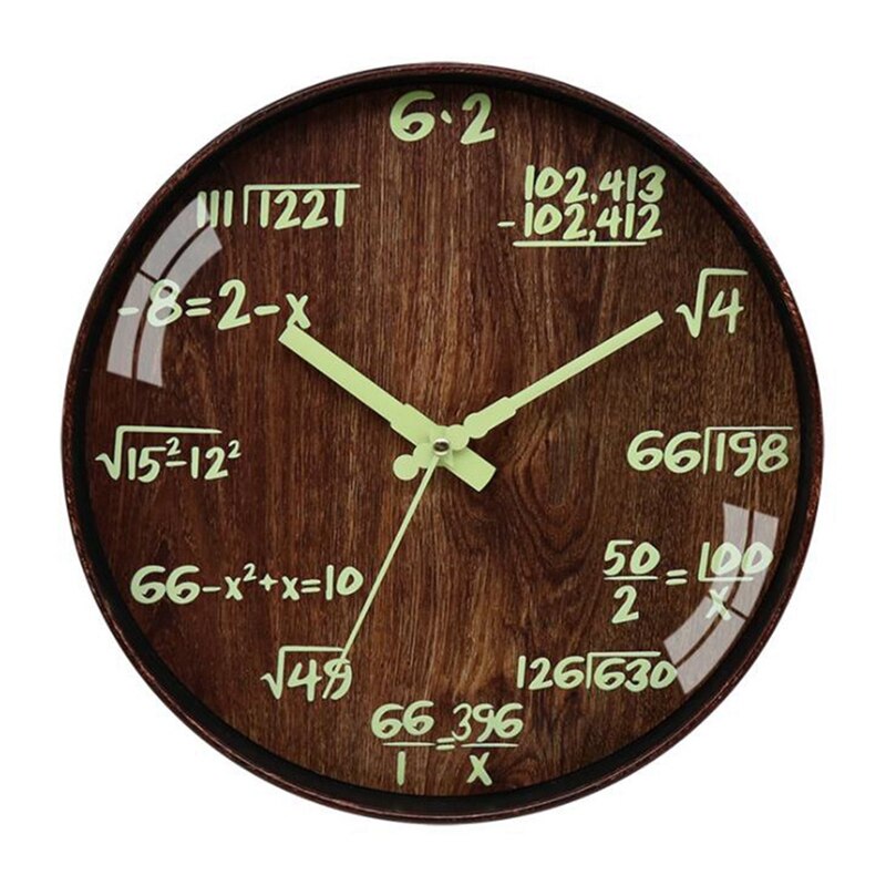 Wandklok groen schoolbord wiskunde formules wandklok opknoping muur horloge terug naar school wetenschap wiskunde kunst Wall Decor Math Geek cadeau