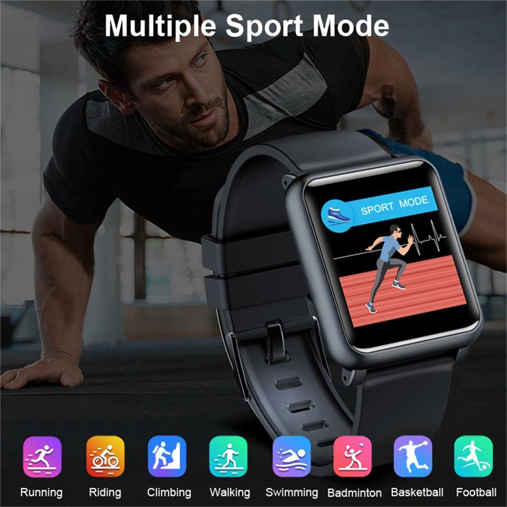 696 h9 1.3 tums ecg+ppg monitor hr blodtryck smartwatch  ip67 vattentäta sportlägen laddare docka smartklocka blodtryck