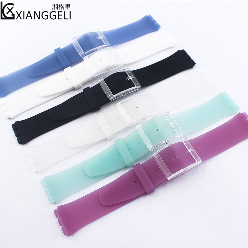 Accesorios para reloj, correa de silicona de 16mm, hebilla pin para series Swatch piel SFK397 SFK360 SFK361, correa de reloj para mujeres y niños