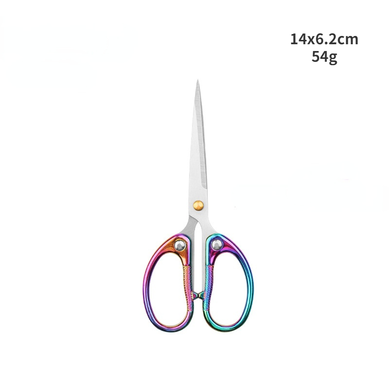 Office Scissors Stainless Steel Zinc Alloy Paper Cutting Scissors Children Students Cut Stationery Scissors: Multicolor 2