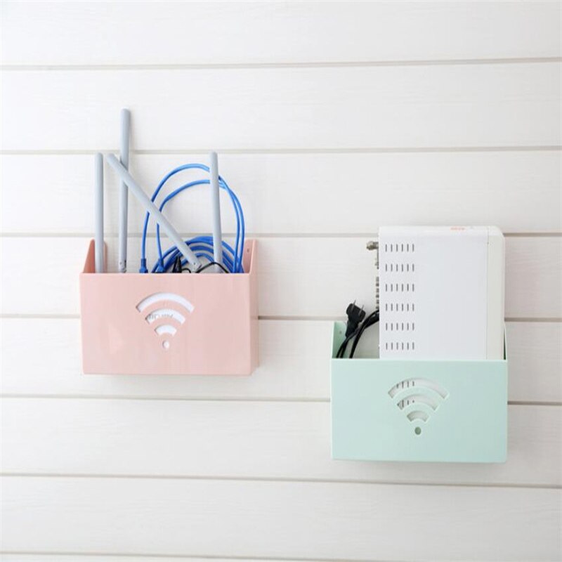 Caja de almacenamiento para enrutador colgante de pared, soporte de caja de estantería Wifi, organizador de almacenamiento de Cable de soporte de placa de enchufe montado en la pared