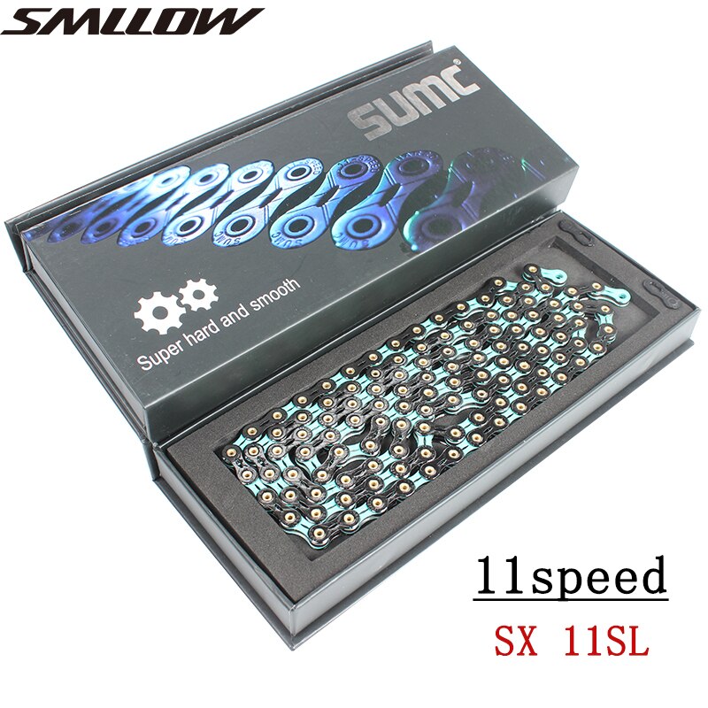 SUMC Bike Chain SX11EL for M7000 M8000 11 22 33 Speed MTB Mountain Road Bicycle Chain Titanium Golden Silver Color MissingLink