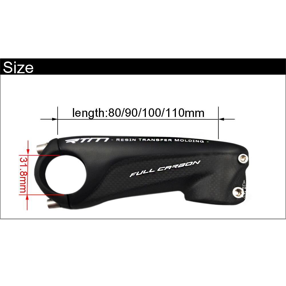 Carbon Stem Road Mountain Bike Stem Black-Red-White-Silver 80-110mm Black Matte Bicycle Stem MTB Road Bikes