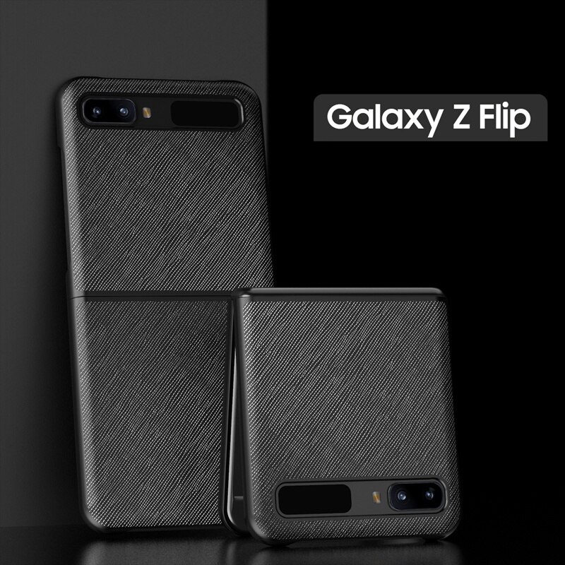 Luxus Kohlenstoff Fiber fallen Für Samsung Z kippen Litschi Getreide Kreuz Textur Leder Telefon Abdeckung Für Galaxis ZFlip Klapp Halfter: kohlefaser schwarz
