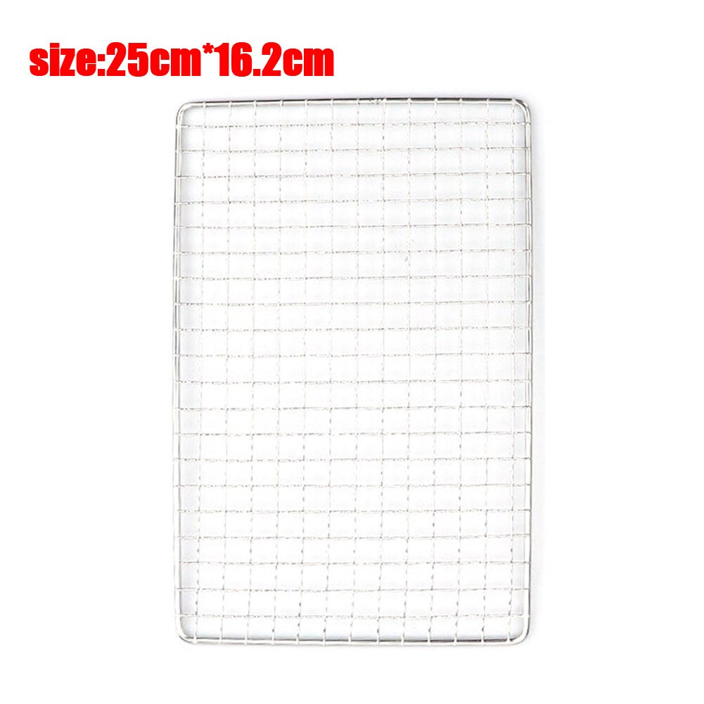 Non-stick Barbecue Grilling Mesh Grid Shape BBQ Mat Reusable Heat Resistance Smoker Grill Pad Liner Camping Picnic Supplies: L 25x16.2cm