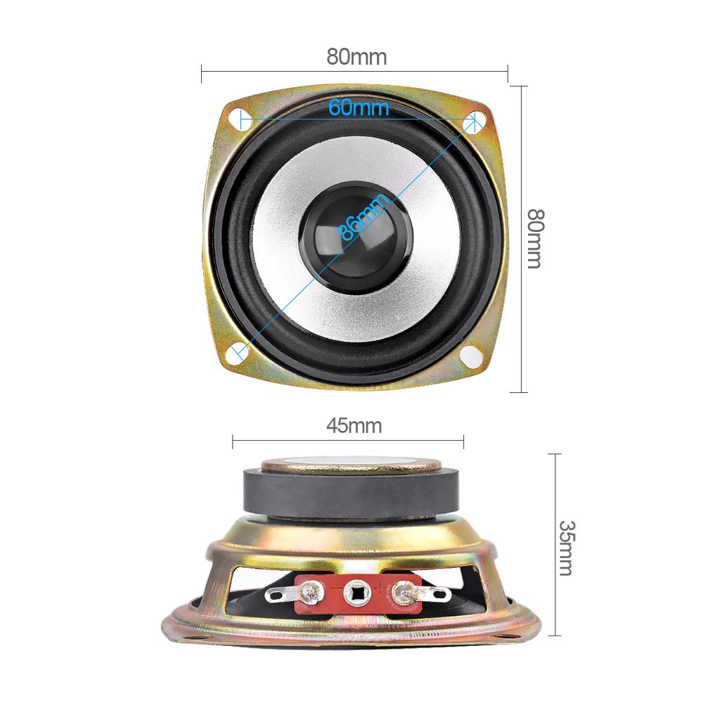 Aiyima 2 Stuks 3 Inch Draagbare Full Range Luidsprekers 4 Ohm 5W Sound Speaker Neodymium Home Theater Ktv Professionele luidspreker Diy