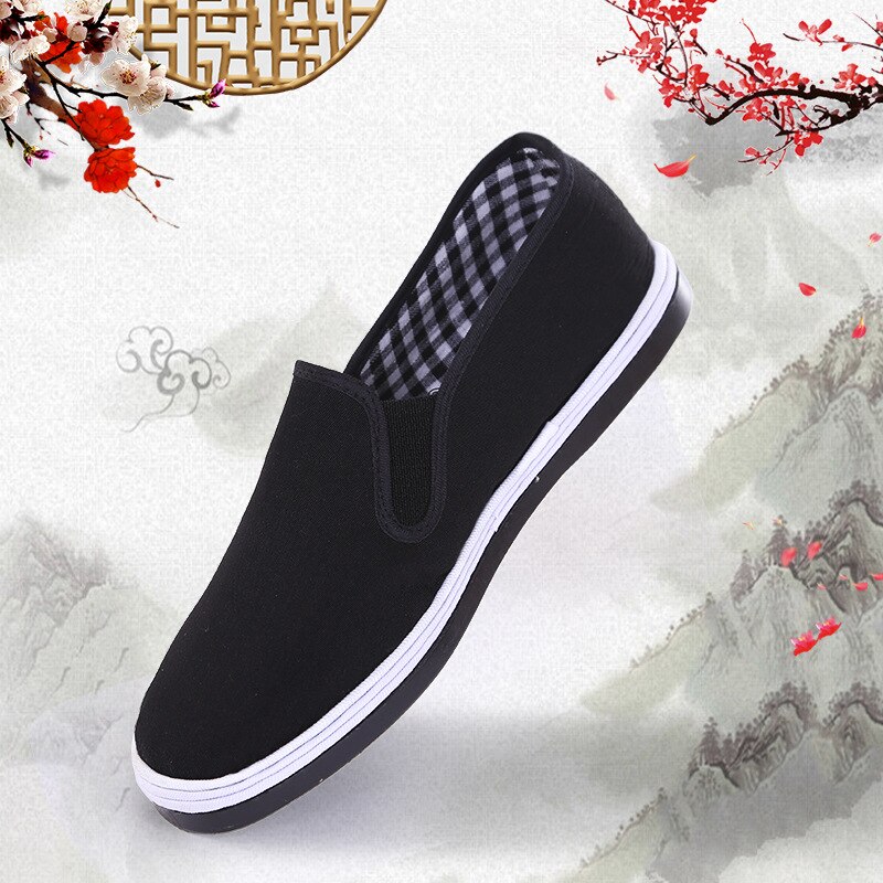 Suela de algodón para hombre Kung Fu zapatos de punta cerrada