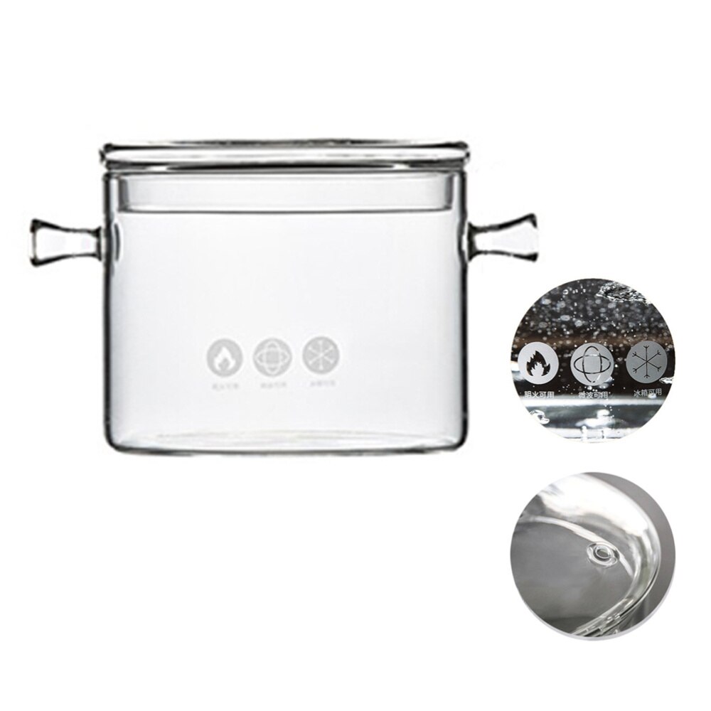 Värmebeständig soppgryta glas kokgryta genomskinlig gryta gryta pan instant noodle pot nudlar skålar för hem kök restaurang: Bild 1