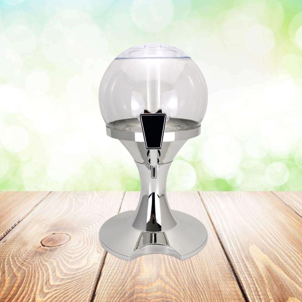 1 Pc 3.5L Spherical Beer Beverage Dispenser with Built-in Ice Container(Silver)
