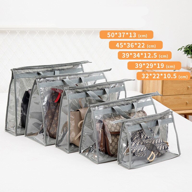 Bolso grande de PVC para mujer, bolsa grande para colgar en el armario, organizador de almacenamiento de protección impermeable, transparente