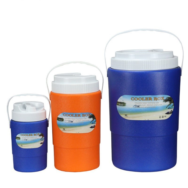 1L and 8L beer cooler box PU round incubator ice cube freezer outdoor fishing food grade plastic ice bucket