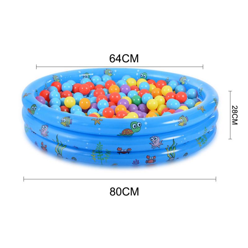 Verdickt Umwelt Freundliche PVC Aufblasbare Gedruckt Baby Kinder Schwimmen Pool Aufblasbare Runde Pool Wasser Spaß Spielzeug: blue 80cm