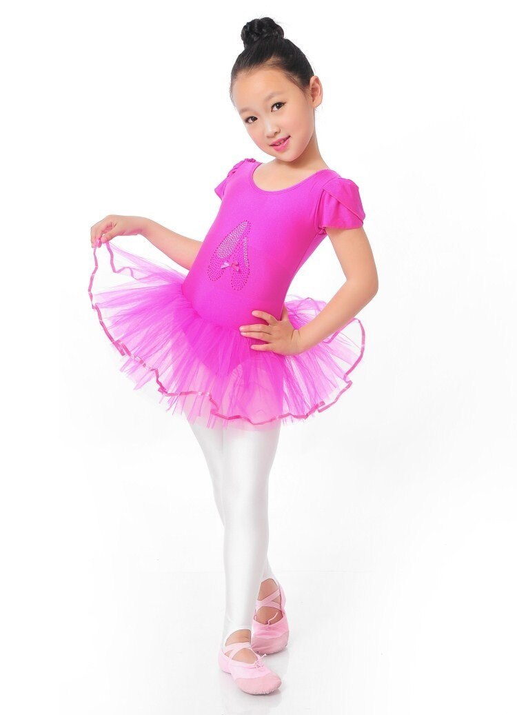 Meisje Dans Korte Mouwen Kinderen Ballet Jurk Parel Bloem Dans Turnpakje Meisje Ballerina Kostuum Ballet Tutu Kids Meisjes Kleding