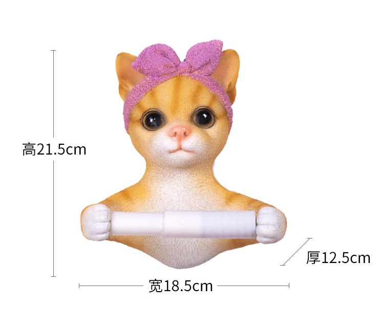 Toiletrulleholder sød kat vovsepapirholder badeværelse vægmonteret rullepapirkasse