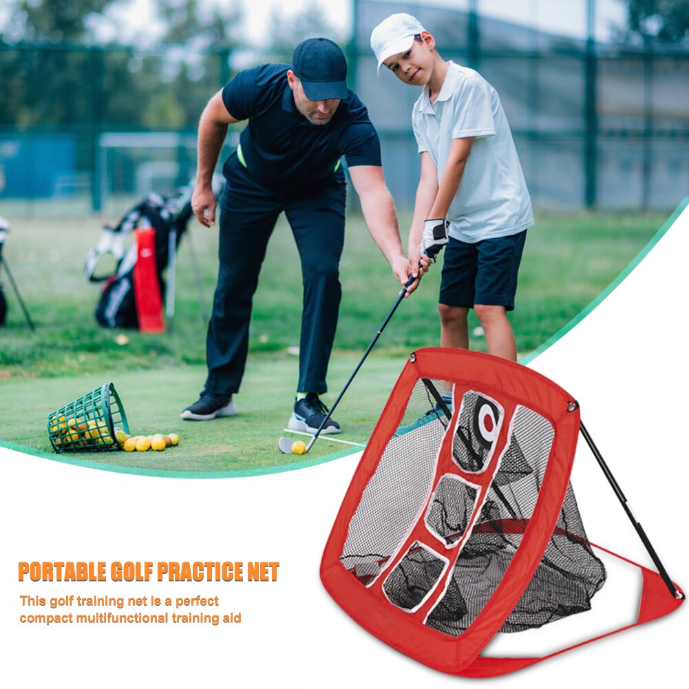Detachable Foldable Golf Chipping Practice Net Lightweight Indoor Outdoor Garden Hitting Pitching Target Training Aids Cages Mat