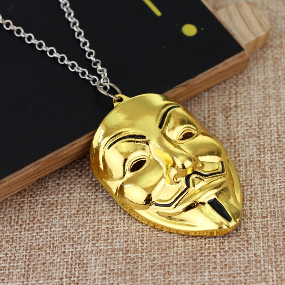 Auto Anhänger Dekoration Maske Mann Für Europäischen und Amerikanischen V Auto Rückspiegel trimmen Zubehör Hängen Halskette Ornament: Gold