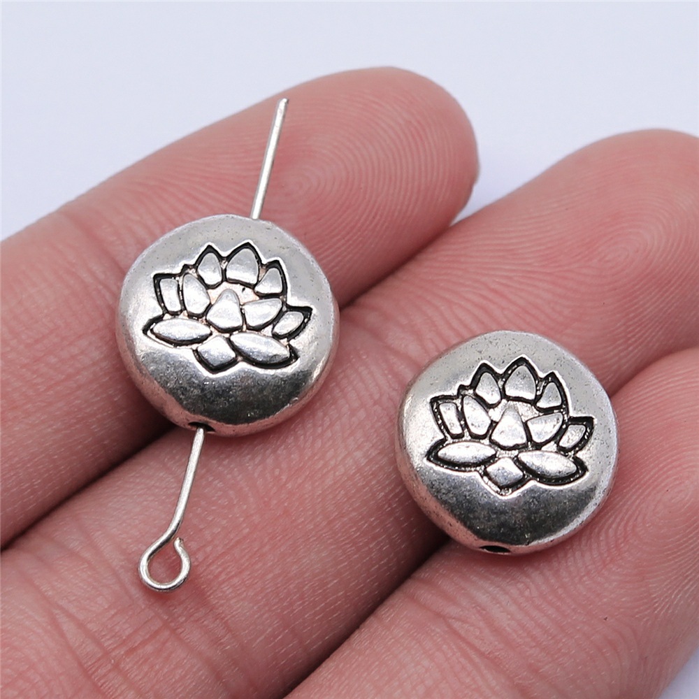 20 piezas cabeza de flor de loto meditación colgantes de Yoga para fabricación de joyería DIY artesanía hecha a mano