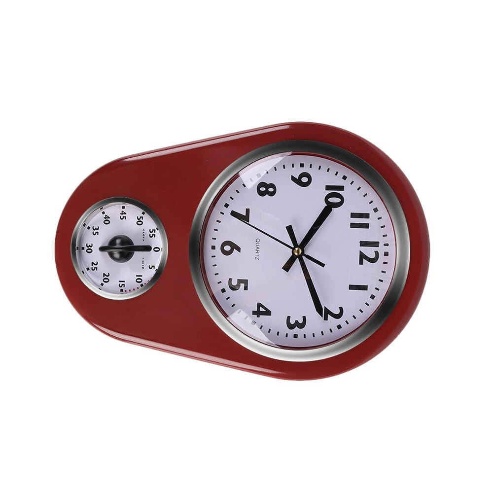 1pc Kitchen Timer Wall Clock Household Timer Modern Style without Battery for Home (Red): Default Title