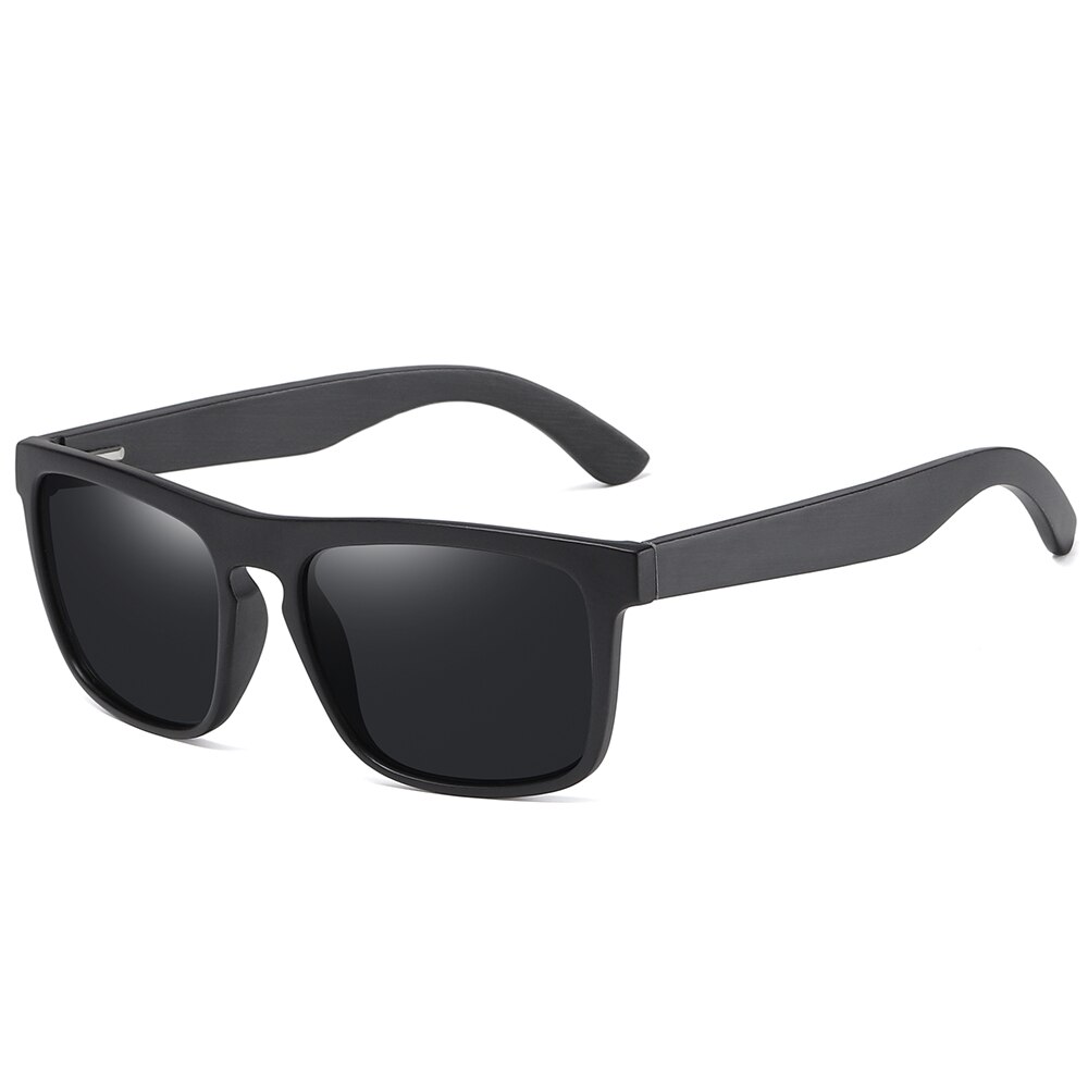 Gafas de sol de madera para hombres y mujeres Con montura negra Vintage cuadrada GM gafas de sol polarizadas Retro oculos: Negro