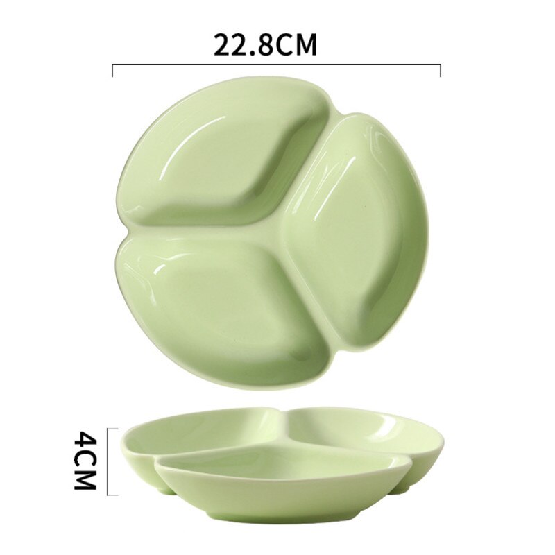 Japanese Ceramic Salad Plate Matte Porcelain Breakfast Dinner Plate Snack Dishes Household Dessert Cake Tray Tableware: 9 inch green