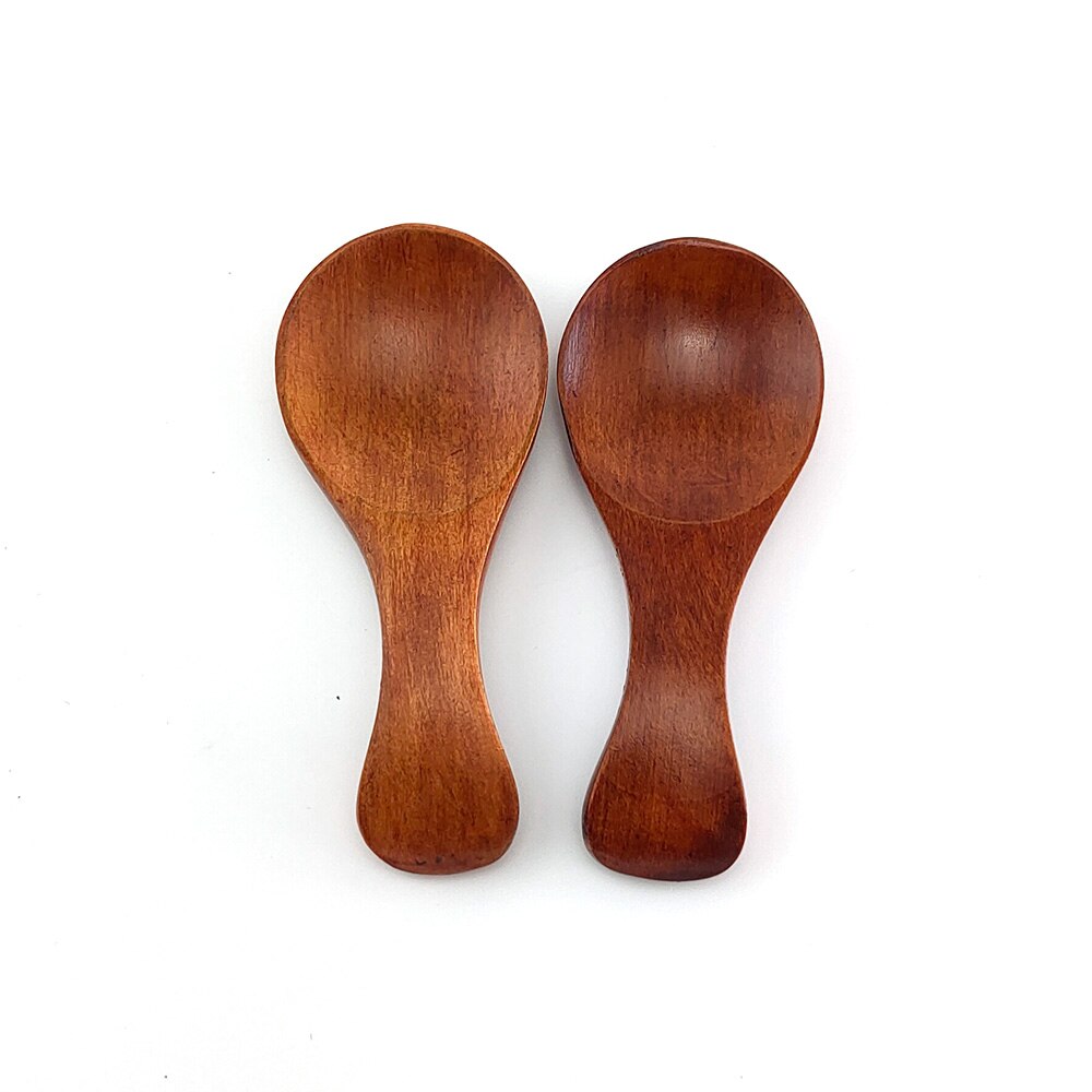 Mini Holz Würze Scoop Löffel Besteck Kaffee Tee Kleine Löffel Zucker Löffel Salz Küche würzen Scoop Baby Fütterung Holz Löffel: 2Stck von Braun