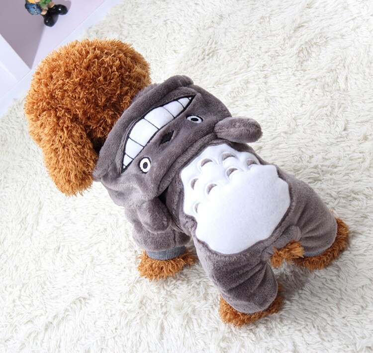Pet Cat Clothes Funny Dinosaur Costumes Winter Warm Plush Cat Coat Small Cat Kitten Hoodie Puppy Dog Clothes: Gray / L