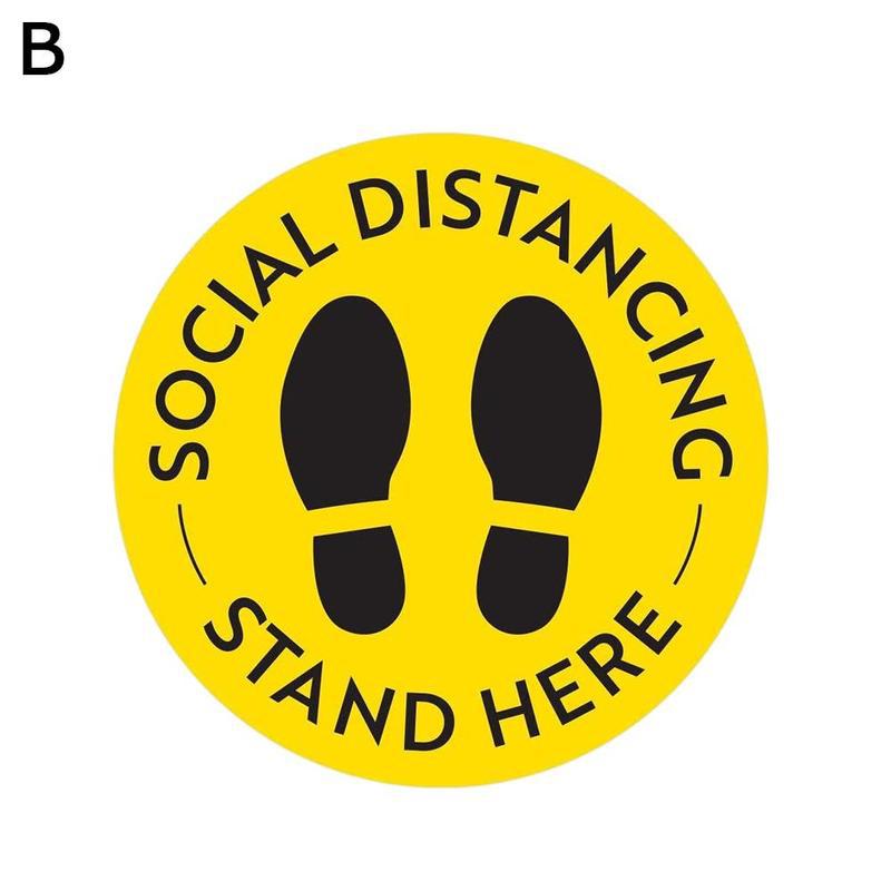 PVC Social Distancing Floor Decals Safety 6 Sticker Sign Grade Maintain Floor Foot Anti-Slip Distance Commerci K1J3: B