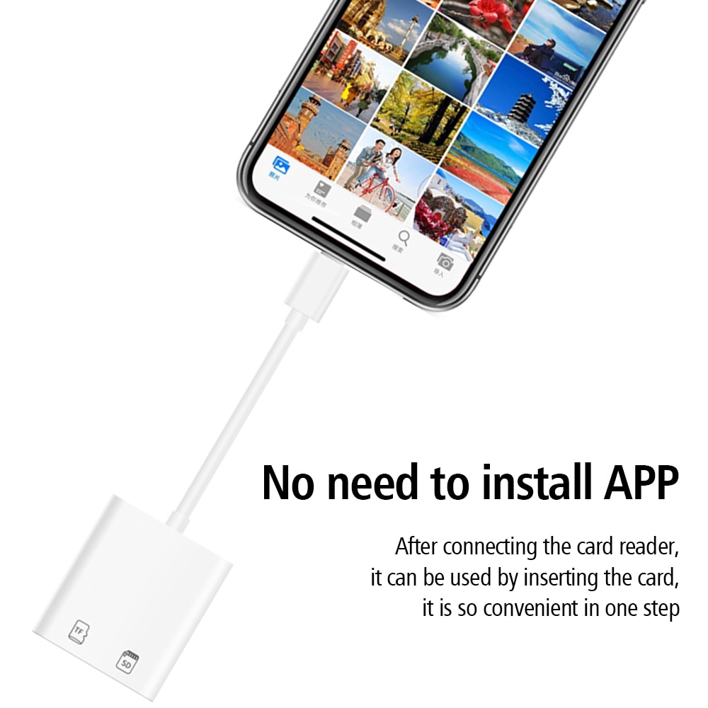 Ihuigol Tf Sd Kaartlezer Usb Otg Adapter Voor Iphone Ipad IOS13 Verlichting Om USB3.0 U Disk Camera Cardreader Data multi Converter