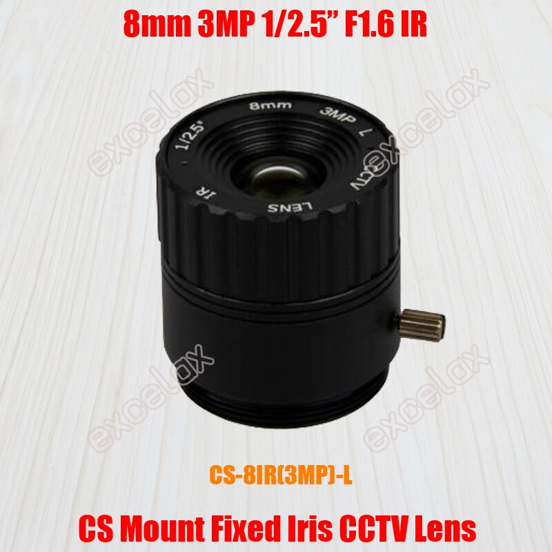 3MP 1/2. 5 "8mm F1.6 CS Mount CCTV Lens Handmatige Iris IR Multilayer Coating voor 960 P 1080 P 1.3MP 2MP Analoge IP Camera