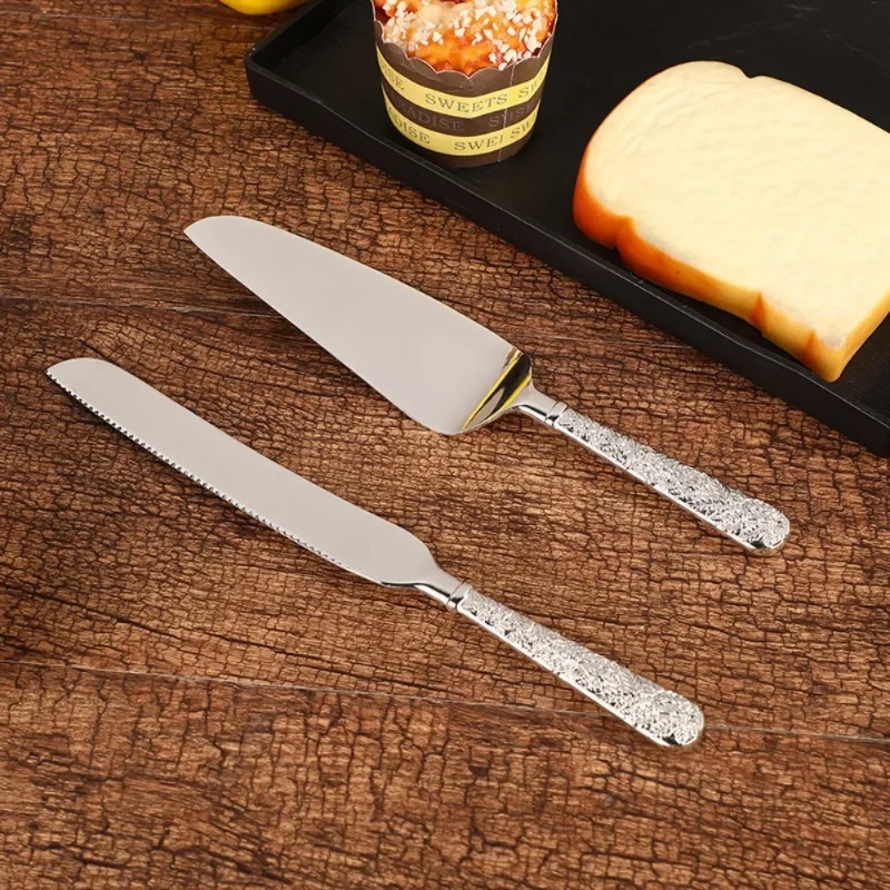 Couteau à Gâteau Nordique en Alliage de Zinc, Ustensile de Cuisson pour Dessert de Mariage, Pizza, Har, Fourmi Sync der, 2 Pièces