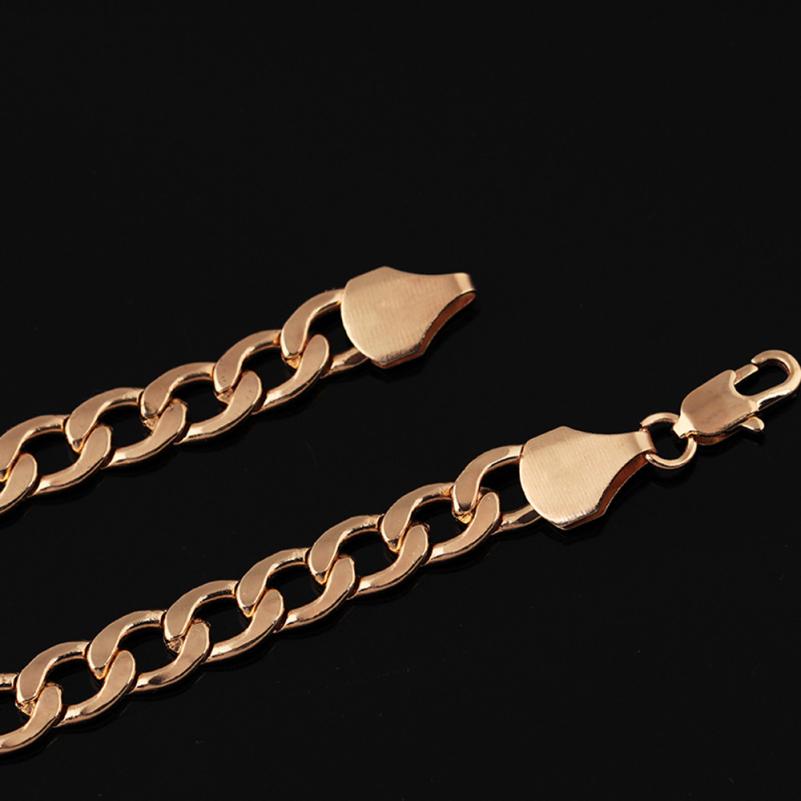 OTOKY Chain Necklace Hip Hop Mens Curb Cuban Chain Gold Filled Necklaces Jewelry Daily Wear 61cm chain necklace Dec29