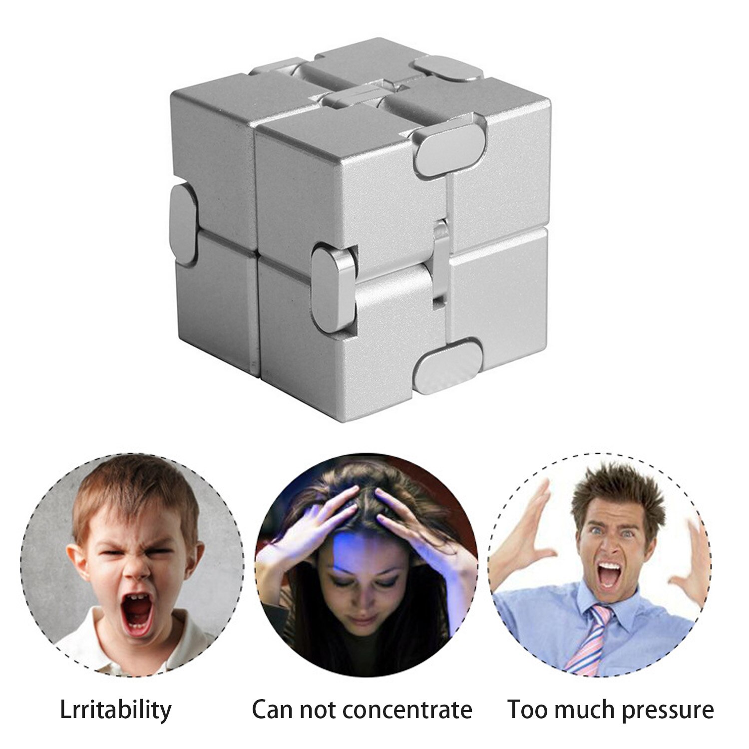 Funny Aluminium Oneindige Cube Vinger Speelgoed voor Kids Volwassenen Stress Angst Relief