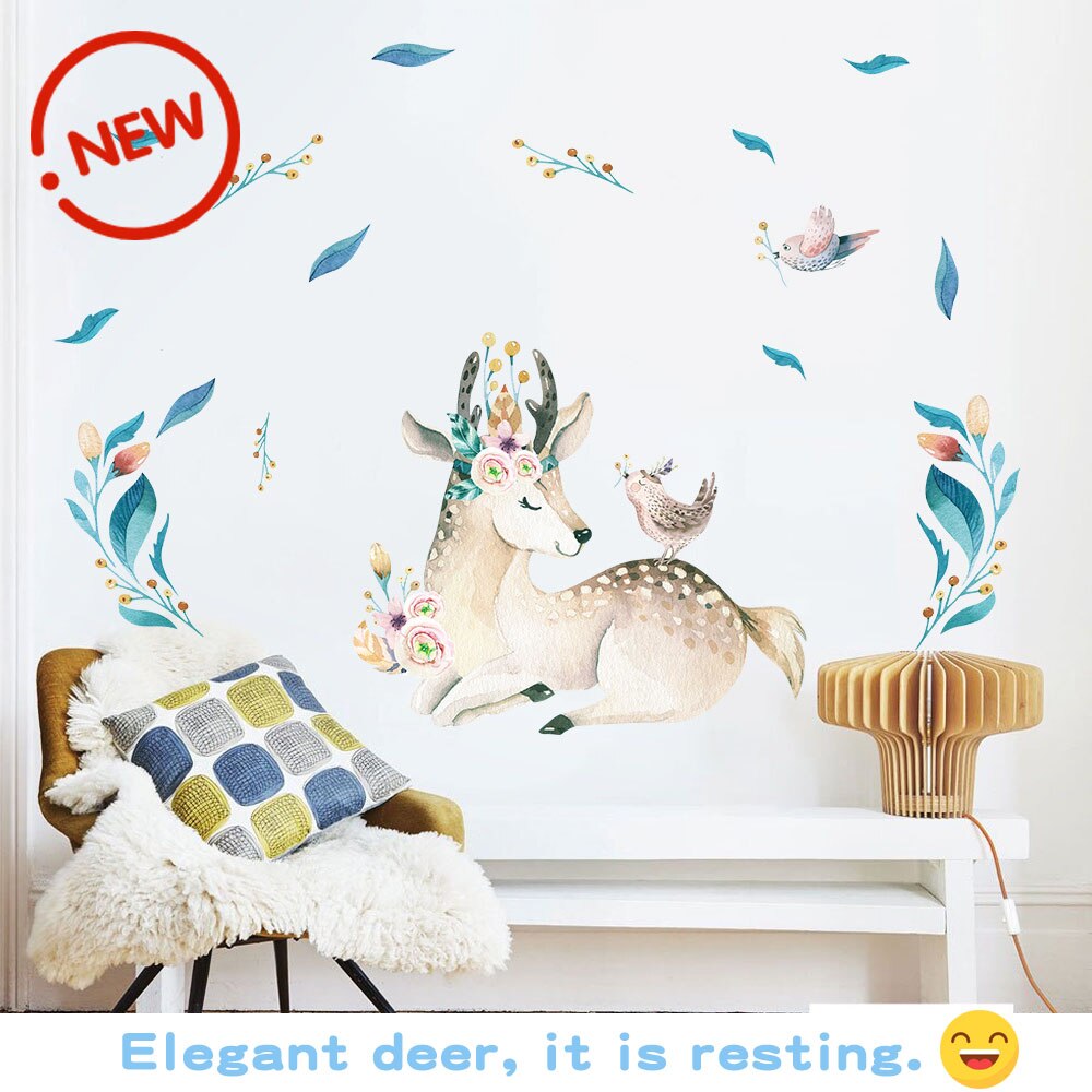 Tegneserie dyr kanin luftballon børn wallsticker klistermærker babyværelse dekoration vinyl tapet dejligt vægmaleri nordisk stil: Stil c