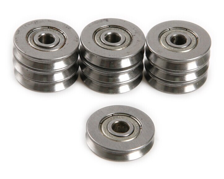 Bearing Steel V Groved Wire Pulley Wheels Roller Deep Groove Ball Bearing , 5*22 *5mm , 5 pcs