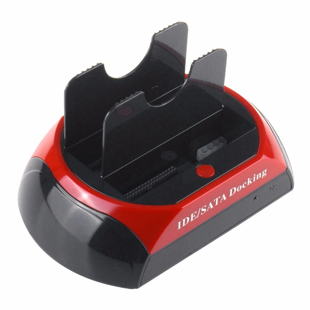 USB 2.0 Dual HDD Hard Drive Disk EU IDE SATA Docking Station Base for SATA/HDD/IDE Support Hard Disk Can