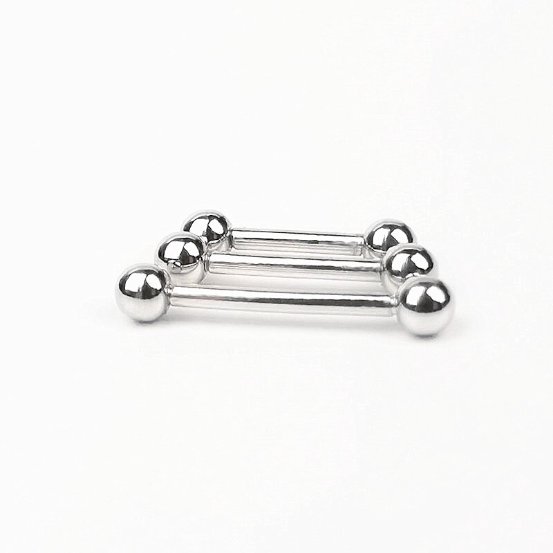 1Pcs 925 Sterling Zilver Tong Ring Straight Barbell Wenkbrauw Tepel Ring Body Piercing Bar Lichaam Sieraden