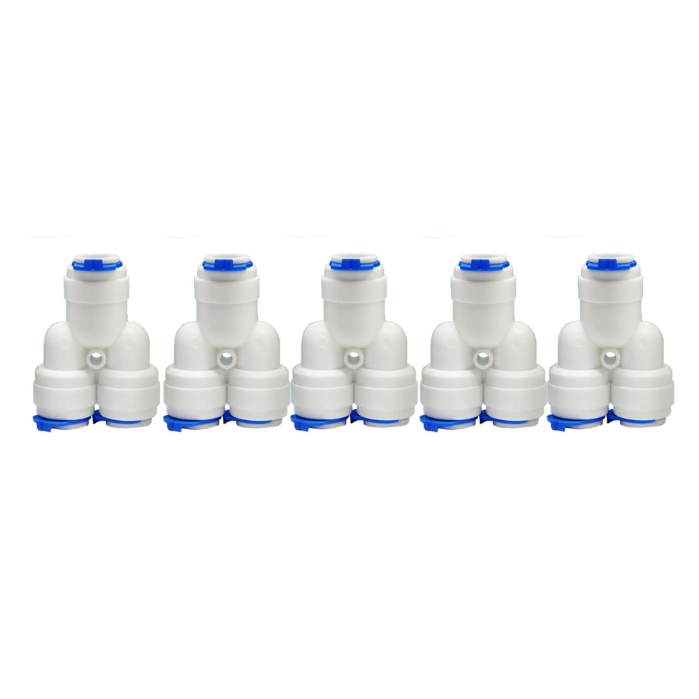 5Pcs Od 3/8 "Buis Type Y Drie-Weg Divider Slangaansluiting Push Fit Ro Water Filter Om connector Water Tube Fitting