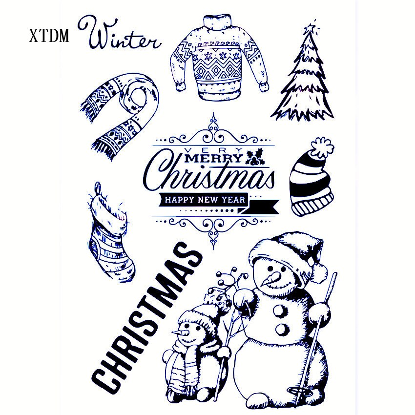 merry Christmas Transparent Clear Stamps / Silicone Seals Roller Stamp for DIY scrapbooking photo album/Card Making