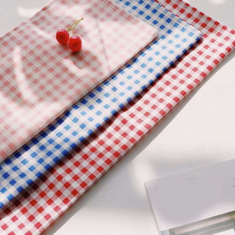 Plaid Cotton Placemat Fabric Table Mats Napkins Simple Japanese Style Tableware Kitchen Tool