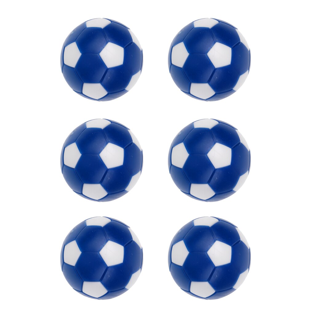 6-Pack 36mm Soccer Table Football Foosball Balls Footballs Replacement Table Game Accessories, Blue & White