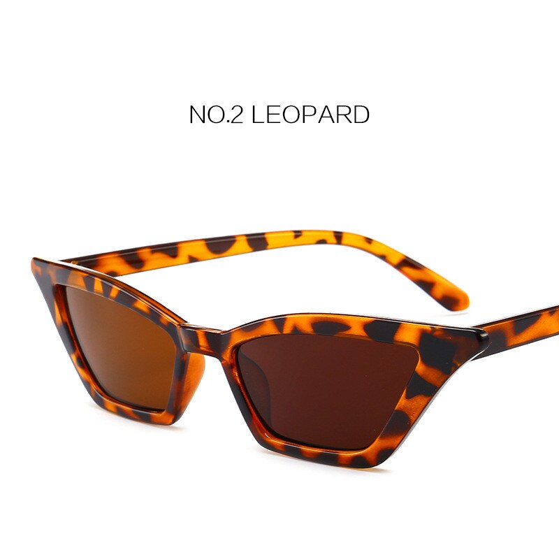 Nywooh vintage solbriller kvinder luksus cat eye brand solbriller damer lille rød sort briller  uv400: Leopard