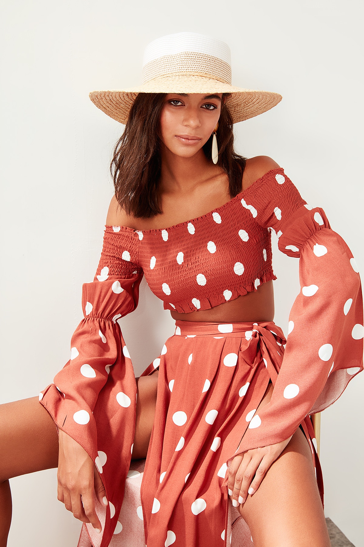 Trendyol Polka Dot Blouse Gipel Viscose TBESS19BB0009