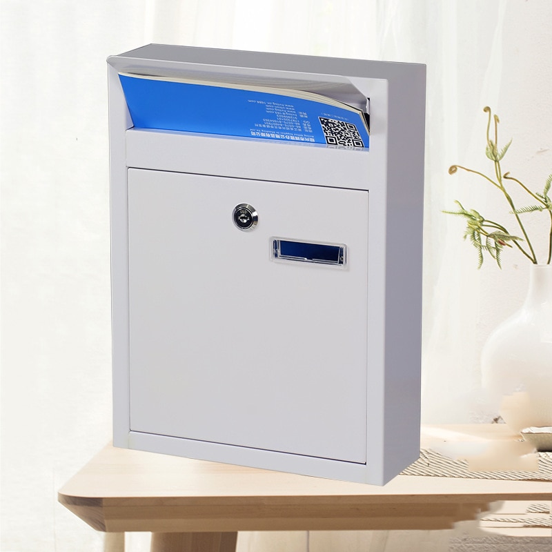 Occident caja de correo soporte de pared al aire libre bloqueo de seguridad Buzón de hierro para el hogar jardín carta periódico, revista Post Box Maileg