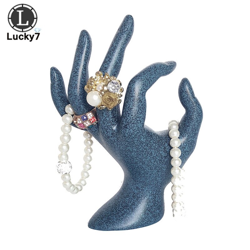 Resin Side Face Portrait & OK Hand Model Necklace Jewelry Stand Storage Earrings Hanging Bracelet Ring Jewelry Display Props: OK Hand