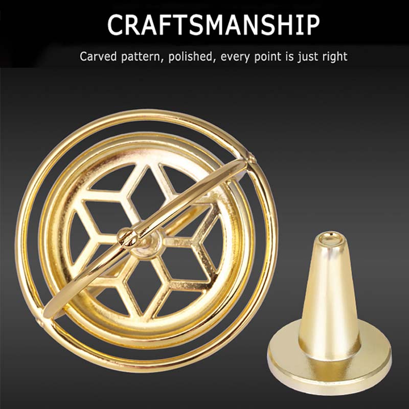 Creatieve Wetenschappelijke Educatief Metalen Vinger Gyroscoop Gyro Top Druk Verlichten Klassieke Speelgoed Traditionele Leren Speelgoed Voor Kinderen