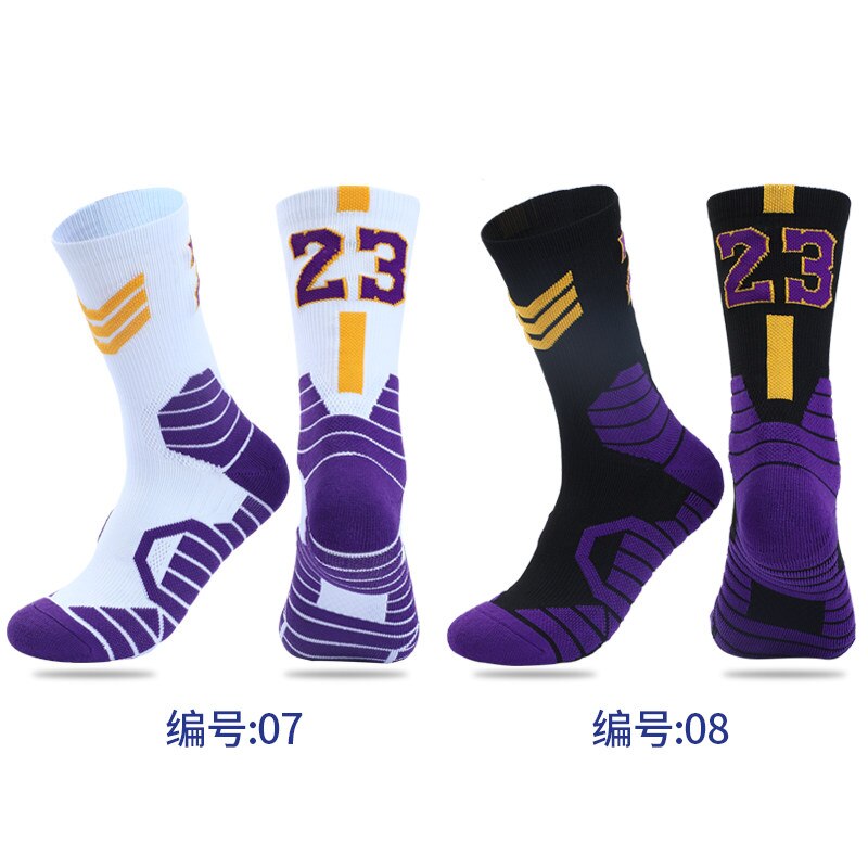 No23 No24 LA James KB LBJ Basketball Player Thick Sport Crew Towel Socks Digital Adult Thick Bottom Sports Socks men Basketball
