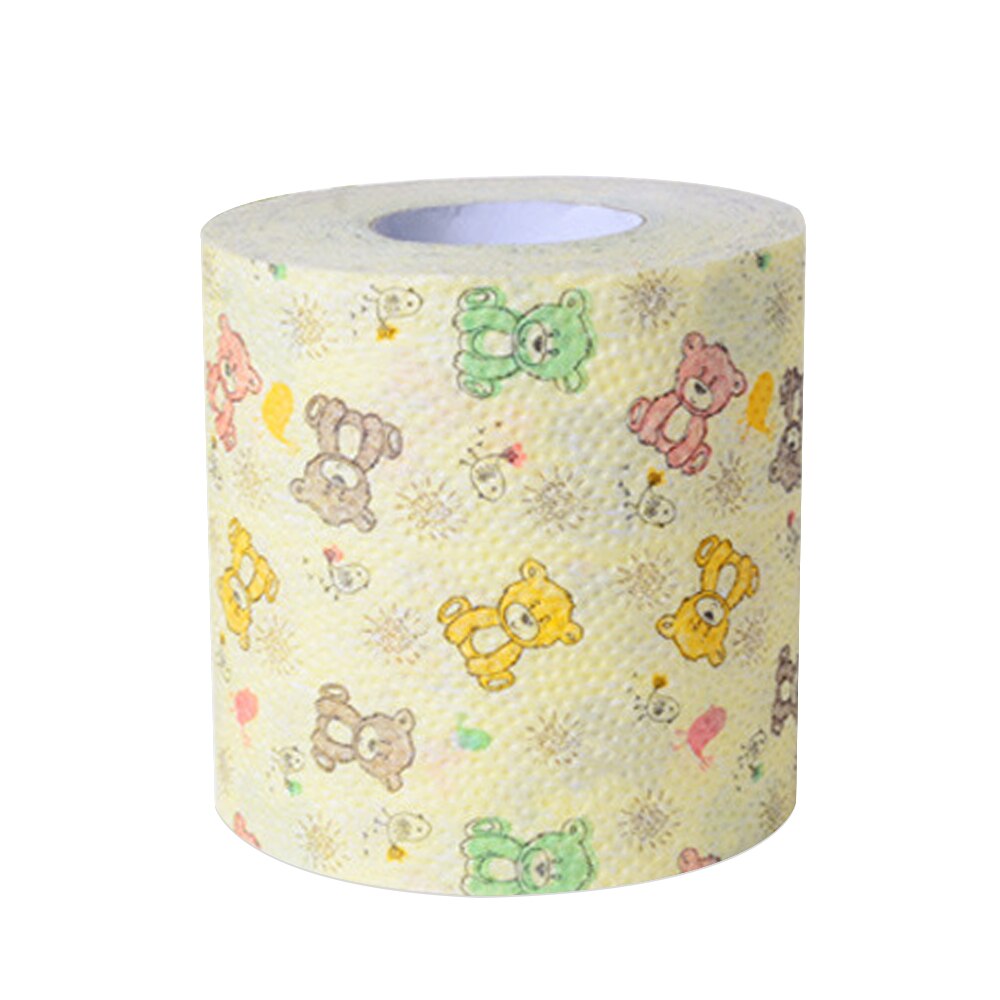 Bear roll paper printing paper towel cute cartoon core roll Bath Toilet Roll Paper 3 Ply Tissue Roll household toilet paper: Default Title