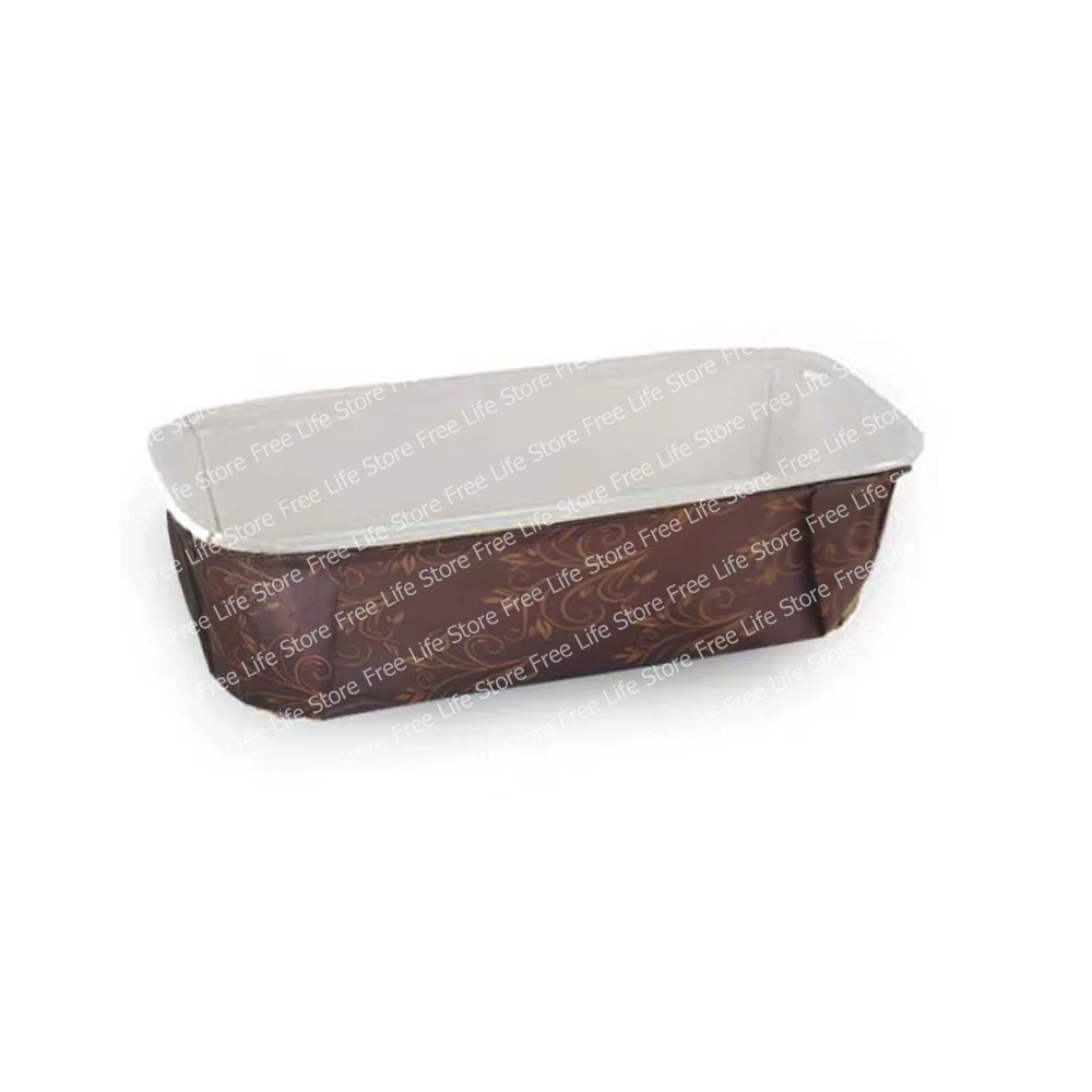 50pcs Paper Loaf Pan Disposable Bread Baking Mold Microwave Oven Freezer Safe Bakery Pastry Rectangle Pans Kitchen Accessories: Beige